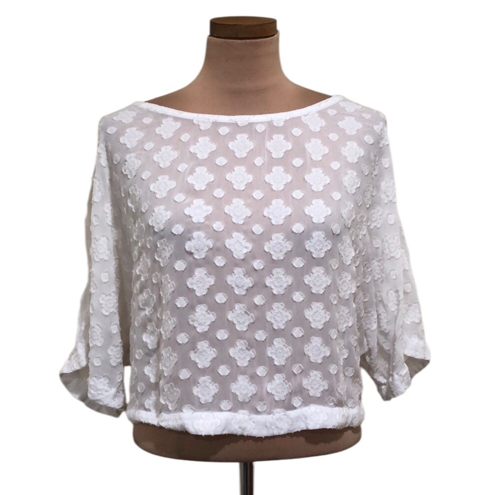 Wilfred Artizia Blayze Top Size Small White Geometric Pattern